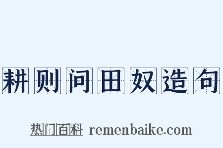 耕则问田奴造句是什么意思的图片